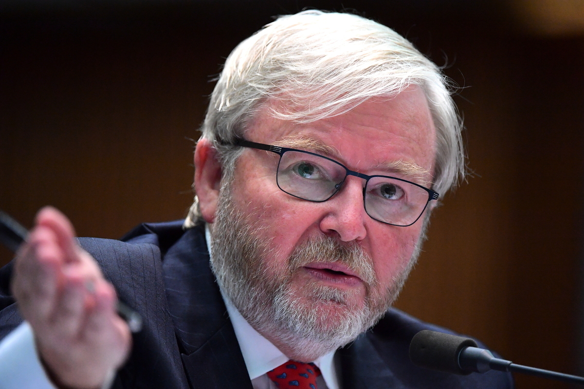 澳洲前總理陸克文（Kevin Rudd）表示，世界各國應聯手對抗中共。（Sam Mooy/Getty Images）