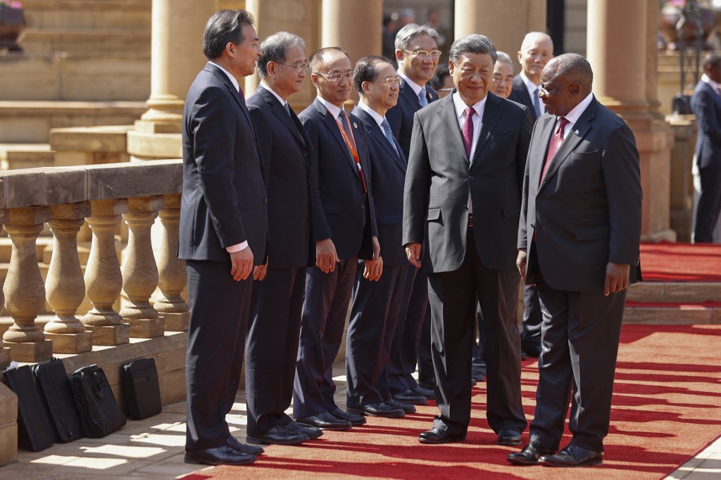 2023年8月22日，中共領導人習近平訪問南非，並將參加在那裏舉行的金磚峰會。（Phill Magakoe/AFP）