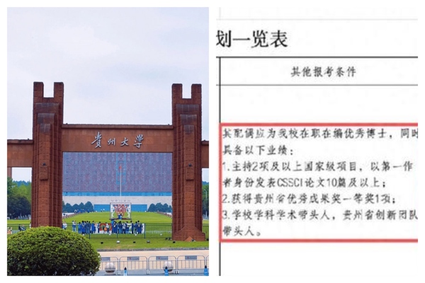 貴州大學招聘被指蘿蔔崗 惹議後叫停