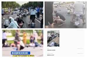 網傳有人駕車在武漢一小學附近撞倒多人