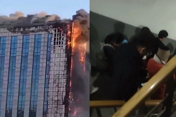 河北涿州市醫院大樓起火 病人被堵在樓道