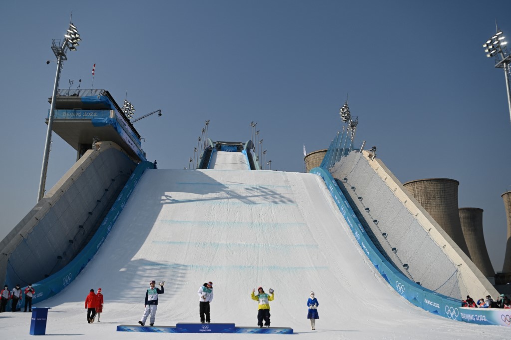 此圖為首鋼滑雪大跳台。（Gabriel BOUYS/AFP）