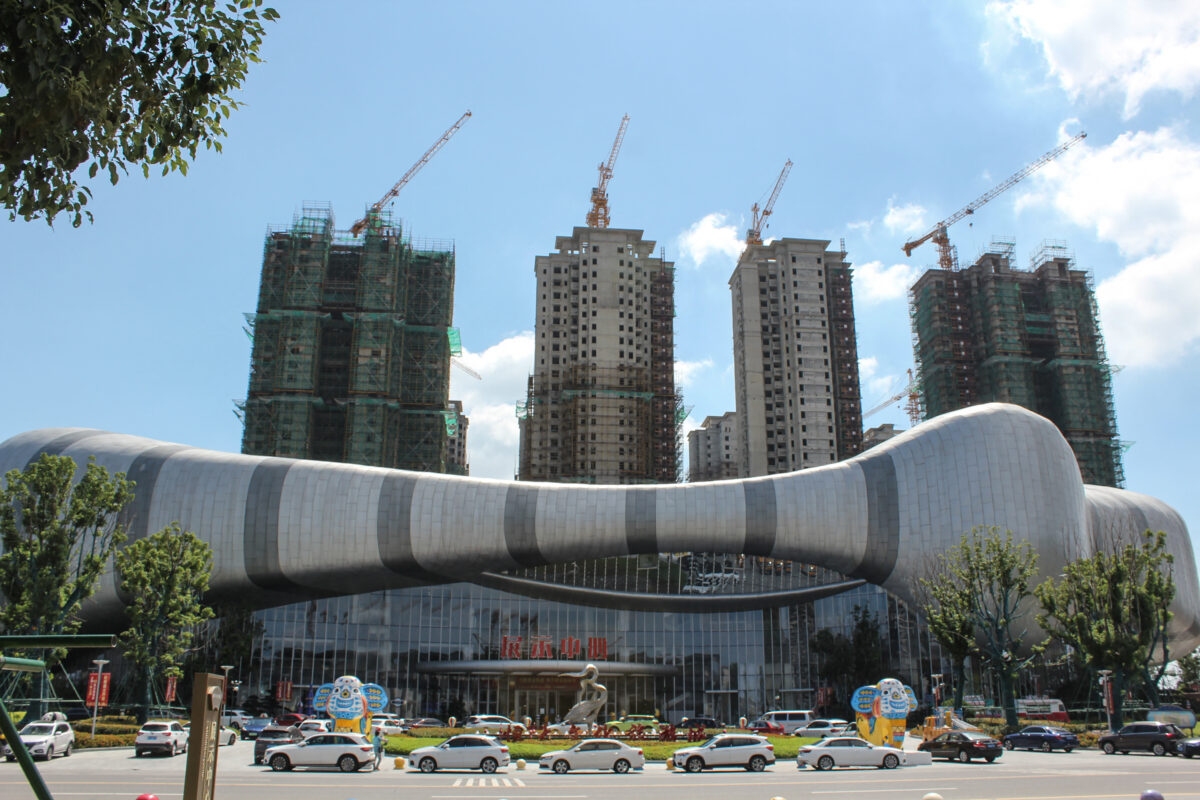 2021年9月17日，在建的蘇州恒大文化旅遊城項目停工。（Jessica Yang/AFP）