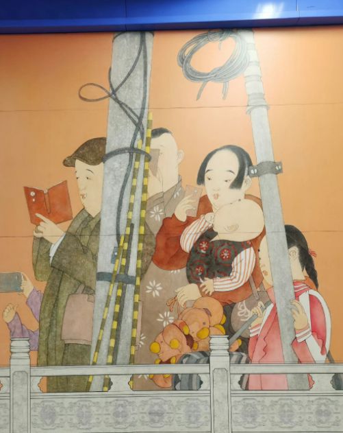 北京地鐵壁畫畫風怪異引爭議「毒教材再現」