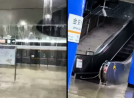 北京大暴雨致山體崩塌 城區淹水地鐵站關閉