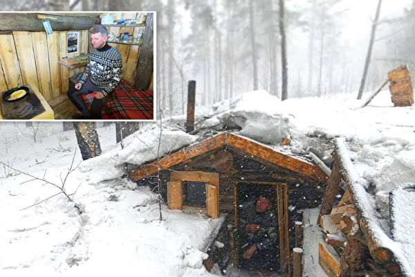 瑞典一位傢俬銷售商在森林中親手為自己建造了一個舒適溫馨的小木屋。（Alex Wild提供）
