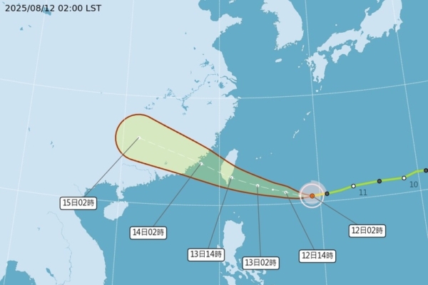 颱風楊柳增強 台灣花東及南部13日防強風豪雨
