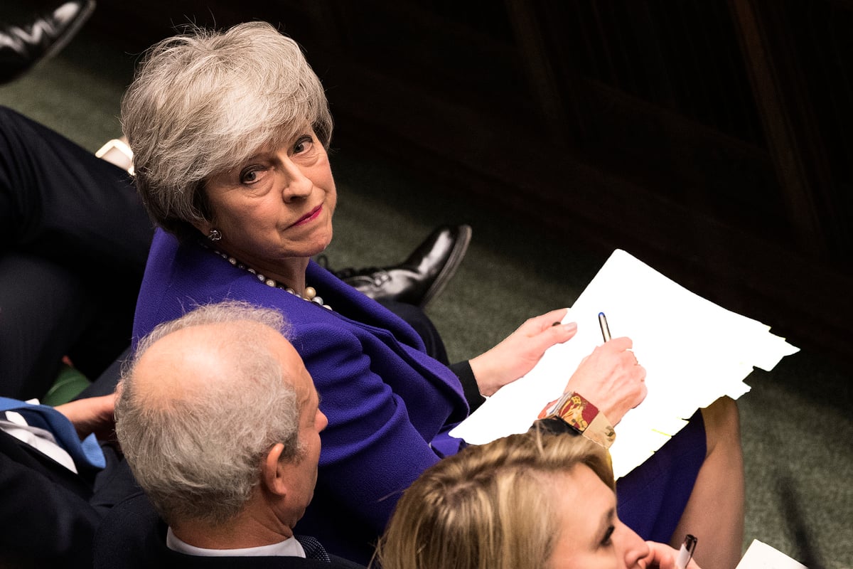 周三（3月13日），英國議會以312票對308票通過「拒絕在任何情況下，無協議脫歐」動議案。周四，英國議會料將表決是否推遲脫歐。（AFP PHOTO / MARK DUFFY / UK Parliamen）