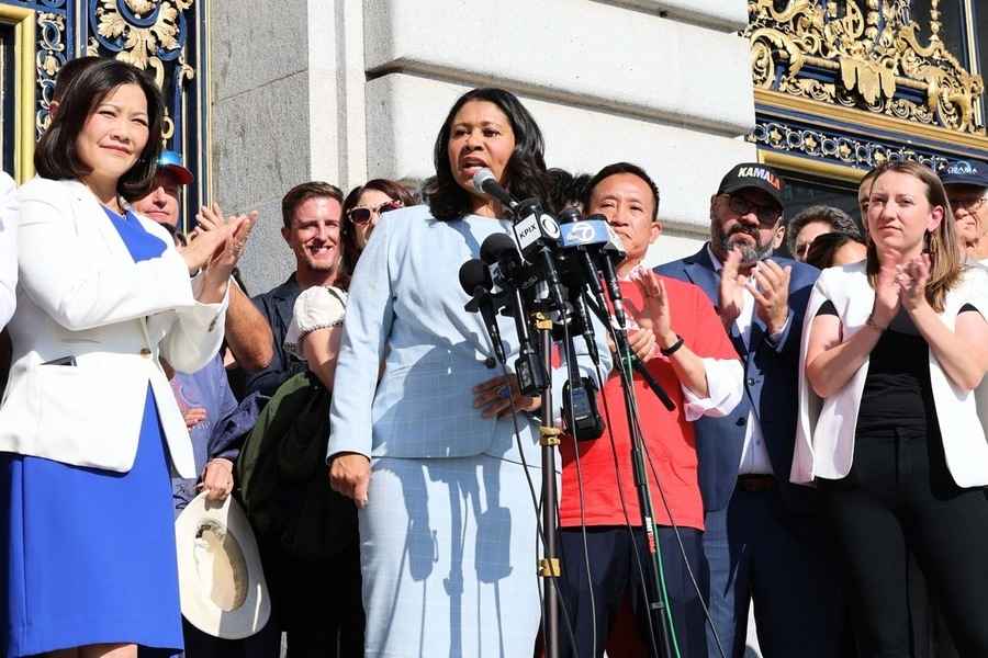 美國大選｜三藩市民主黨領袖集會支持賀錦麗