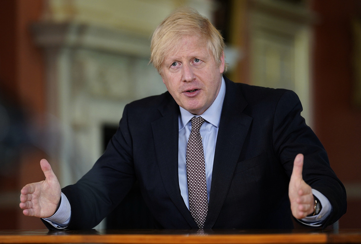 2020年5月10日晚間7點，英國首相約翰遜（Boris Johnson）宣佈了「有條件」重啟社會的計劃。（No 10 Downing Street via Getty Images）