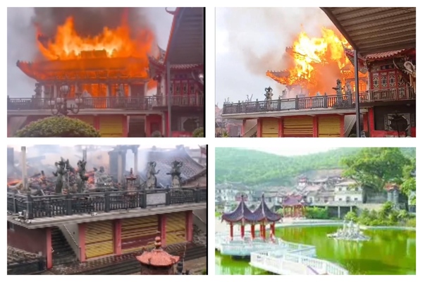 福建莆田道教聖地凌雲殿被燒燬 起火原因未明