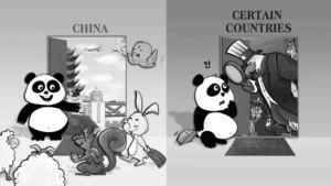開放邊境日 中共官媒一張卡通惹惱海外人士