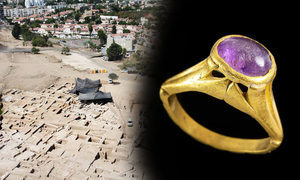 以色列釀酒廠遺址出土7世紀紫水晶金戒指