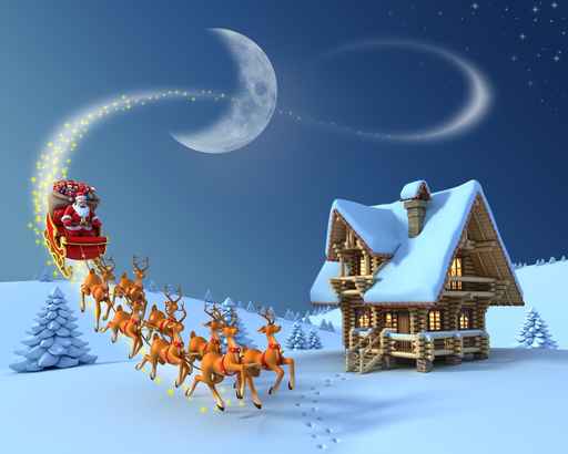 圖為聖誕老人的雪橇與馴鹿。（Fotolia）