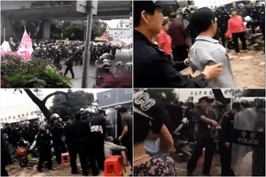 廣東村民晝夜護耕地 數百警察帶警犬鎮壓