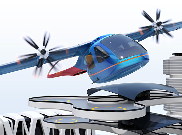 這是電動垂直起降飛機的示意圖。（Shutterstock）
