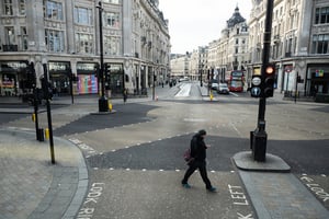 組圖：英國中共病毒疫情蔓延 倫敦街頭空蕩蕩