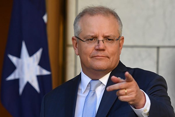 澳洲總理莫里森周一晚與斐濟和巴布亞新畿內亞領導人通電話，要求兩國幫助說服所羅門群島放棄與中國（共）的安全協議。圖為澳洲總理莫里森資料照。（Sam Mooy/Getty Images）