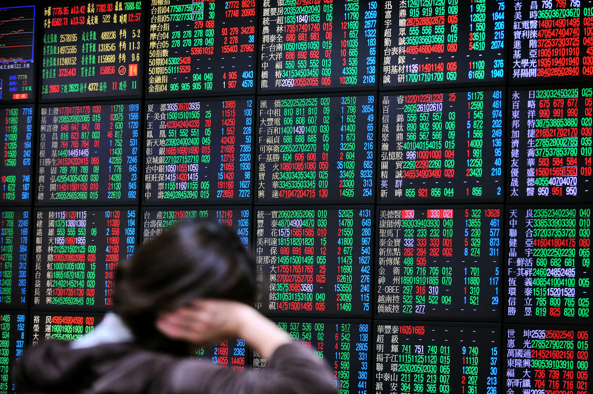 11月2日，大陸股市3346隻股票下跌。圖為中國股市示意圖。 （AFP）