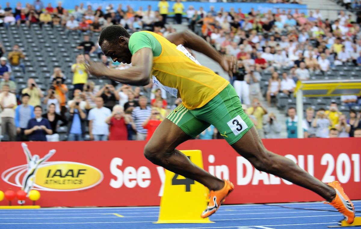 圖為牙買加短跑名將博爾特（Usain Bolt）。（FABRICE COFFRINI/AFP via Getty Images ）