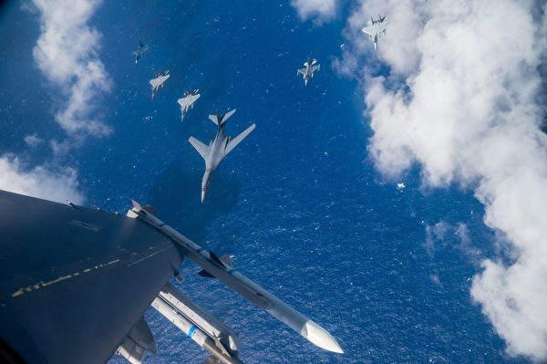 2023年2月16日，美軍多型戰機在太平洋參加「應對北方」（Cope North 2023）演習。（美國印太司令部推特）