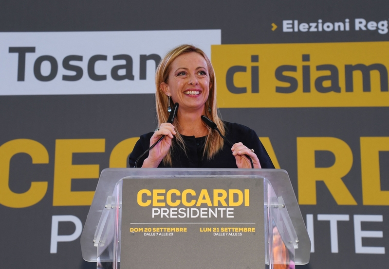 意大利右翼政黨兄弟黨黨魁梅洛尼（Giorgia Meloni）表示，她若能領導新一屆政府，將推動更多台意雙邊合作。 （CARLO BRESSAN/AFP via Getty Images）