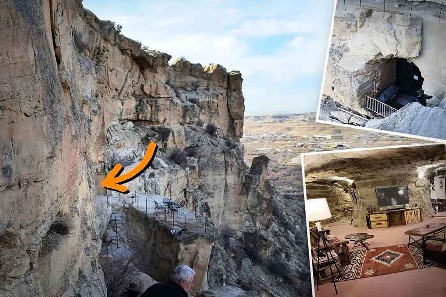 地質學家在新墨西哥懸崖上鑿出小旅館