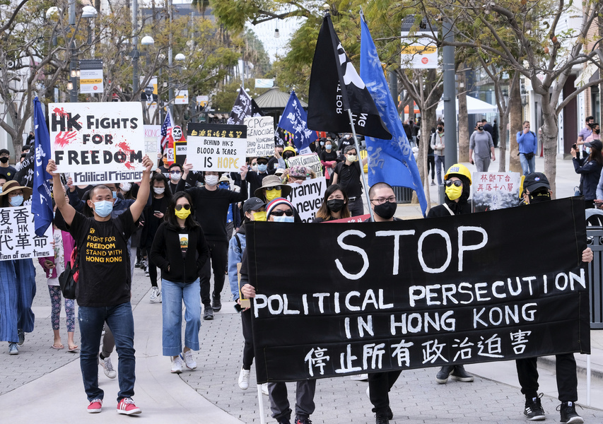 【聲援47】加州港人快閃集會遊行 撐香港被捕手足