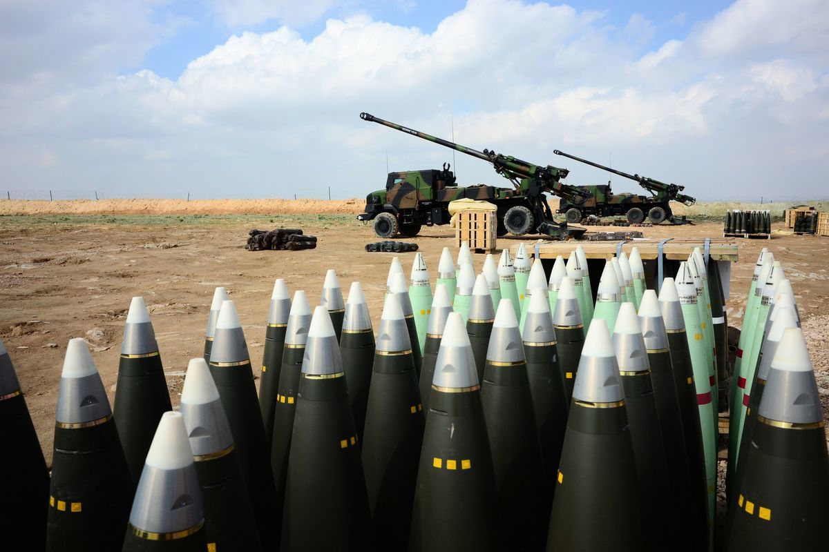 2019年2月9日，聯軍（法國軍隊）在敘利亞東部放置的輪式155毫米炮—榴彈炮CAESAR系統。圖為示意圖。（DAPHNE BENOIT/AFP via Getty Images）