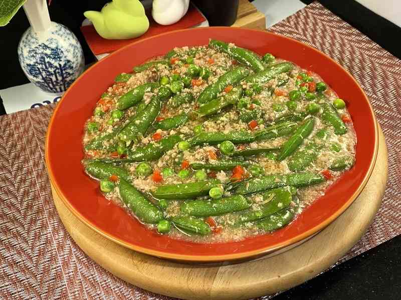 【梁廚美食】XO醬肉末炒甜豆～好下飯家常菜！