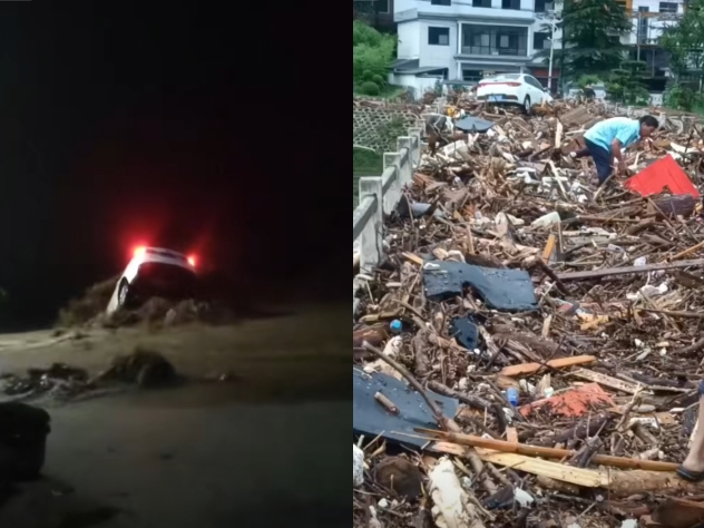 河南兩景區強降雨引發山洪 至少2死 多人被困