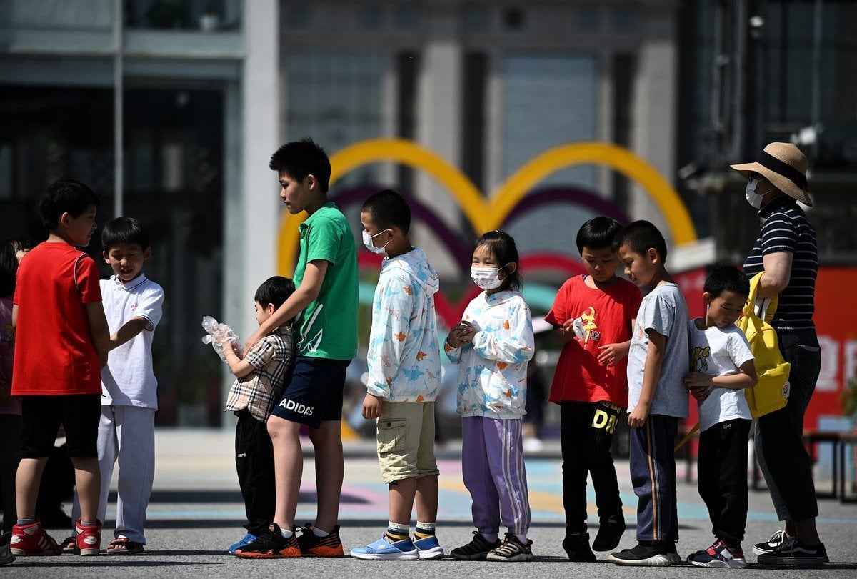 2021年5月31日，北京政府宣布允許一對夫婦生育三個孩子。資料圖片。（NOEL CELIS/AFP via Getty Images）