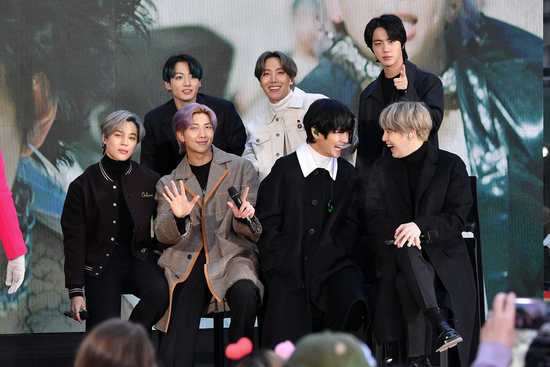 防彈少年團（BTS）2020年2月訪紐約出席「Today Show」資料照。（Dia Dipasupil/Getty Images）