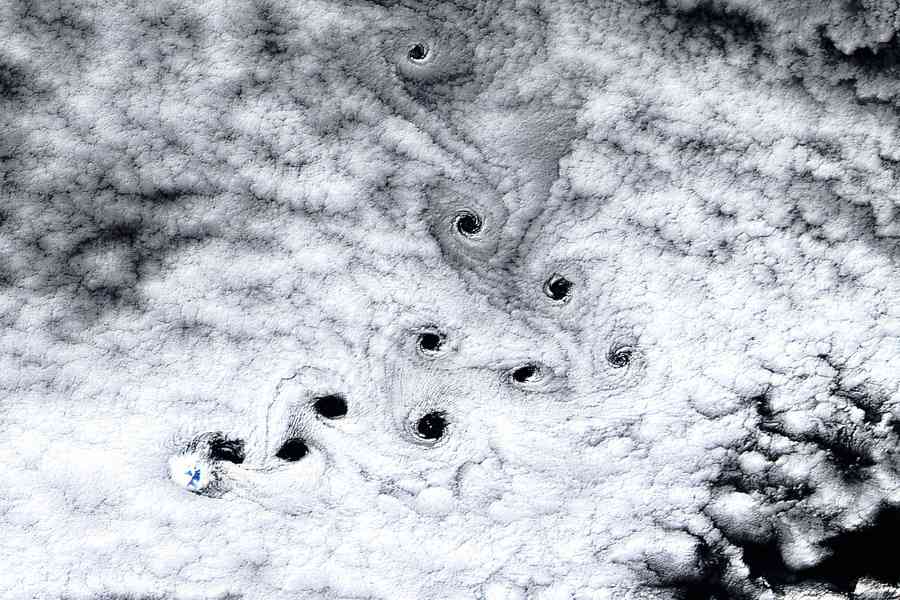 NASA衛星拍到印度洋上空雲層有10個黑洞