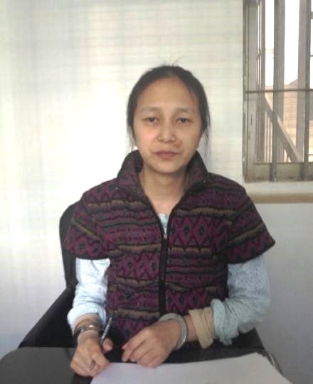 陳英華在河北省石家莊監獄被非法關押四年期間的照片。在多次暴力迫害下，她臉部受傷。（明慧網）