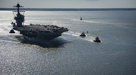 福特號是美國第11艘核動力航母。該艦搭載了包括40架戰鬥機在內的78架艦載機,相當於一個普通國家的空軍力量。(Mass Communication Specialist 2nd Class Ridge Leoni/U.S. Navy via Getty Images)