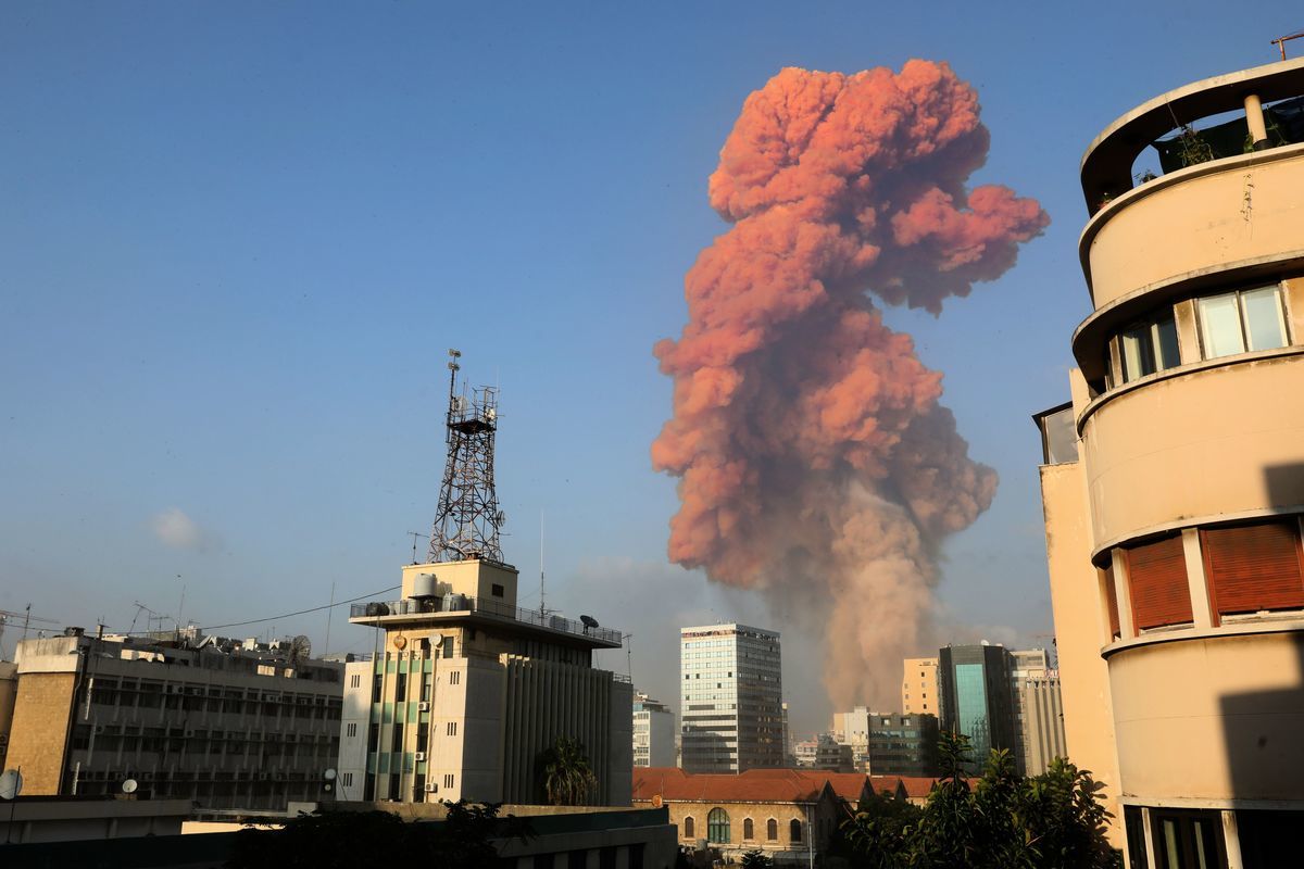 ​2020年8月4日，貝魯特發生大爆炸，場面慘烈，造成數千死傷。（Photo by ANWAR AMRO/AFP via Getty Images）