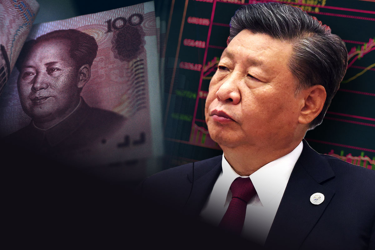 人民幣兌美元大跌，疊加中國經濟滑坡帶來的各種危機，並可能引發社會和政治上的大危機。（大紀元製圖）