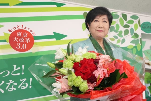 東京都知事選舉 小池百合子連任 蓮舫排第3