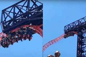 秦皇島過山車突停電 遊客空中倒掛20分鐘