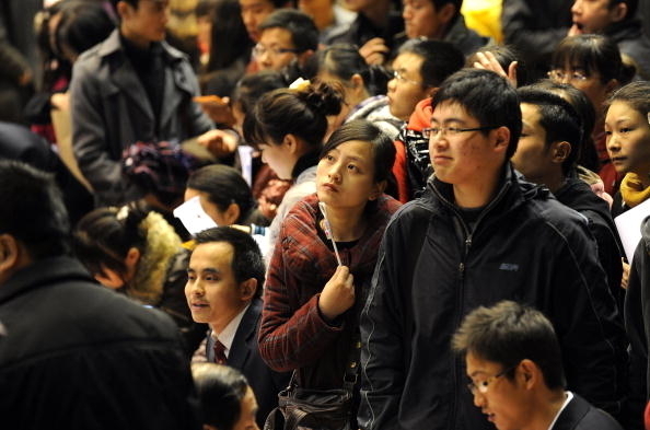 圖為中國大學生資料圖。（STR/AFP/Getty Images）