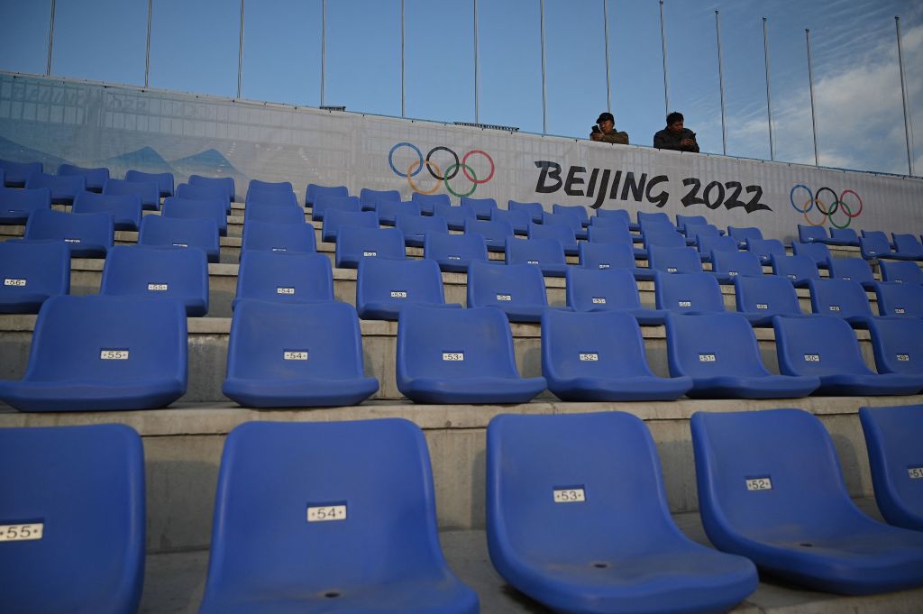 2021年12月15日，北京奧運場館一景。（Noel Celis/AFP）