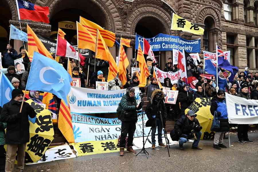 國際人權日 多倫多十團體集會抗議中共暴政