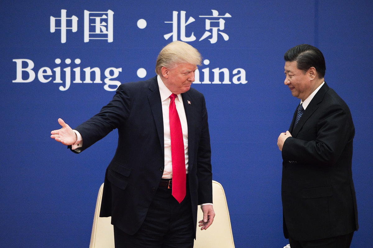 美國總統特朗普（左）與中國國家主席習近平。（AFP）