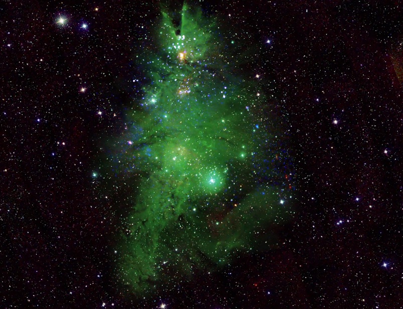 迎接聖誕 NASA分享太空「聖誕樹星團」圖