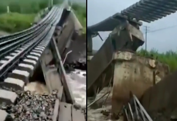 內蒙突發山洪 沖毀鐵路橋樑 部份列車停運