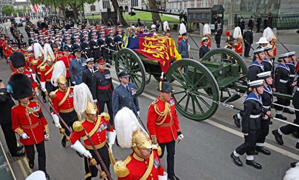 9月19日，英國為女王伊利沙伯二世舉行隆重的國葬。（Marc Aspland/POOL/AFP）