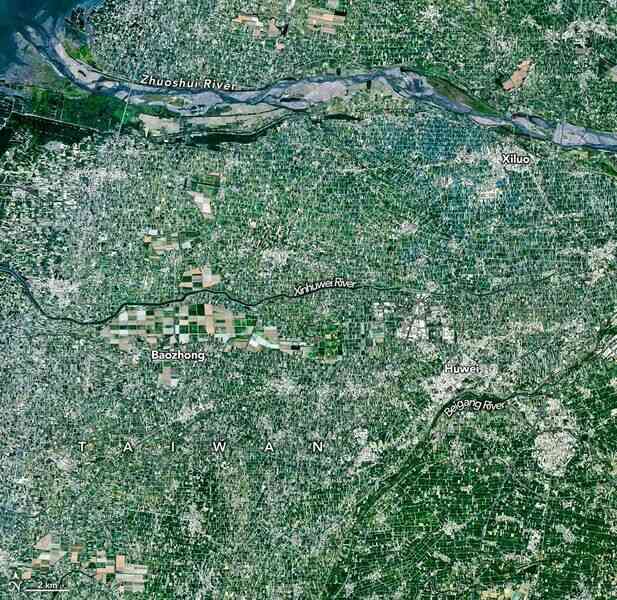 NASA衛星拍到台灣農田 密密麻麻如馬賽克