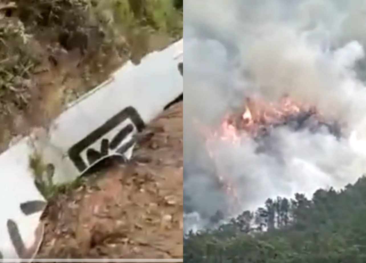 2022年3月21日，東航一架搭載132人的波音737客機在廣西梧州籐縣墜毀，並引發山火。（影片截圖）