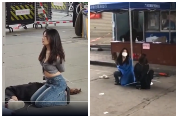 近日，廣州兩名女子被反綁跪地的影片引發輿論關注。（影片截圖）